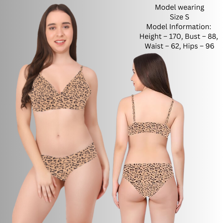 Bra and Panty Sets for Women Seamless Lingerie Leopard Print Sexy Sets Bikini Style