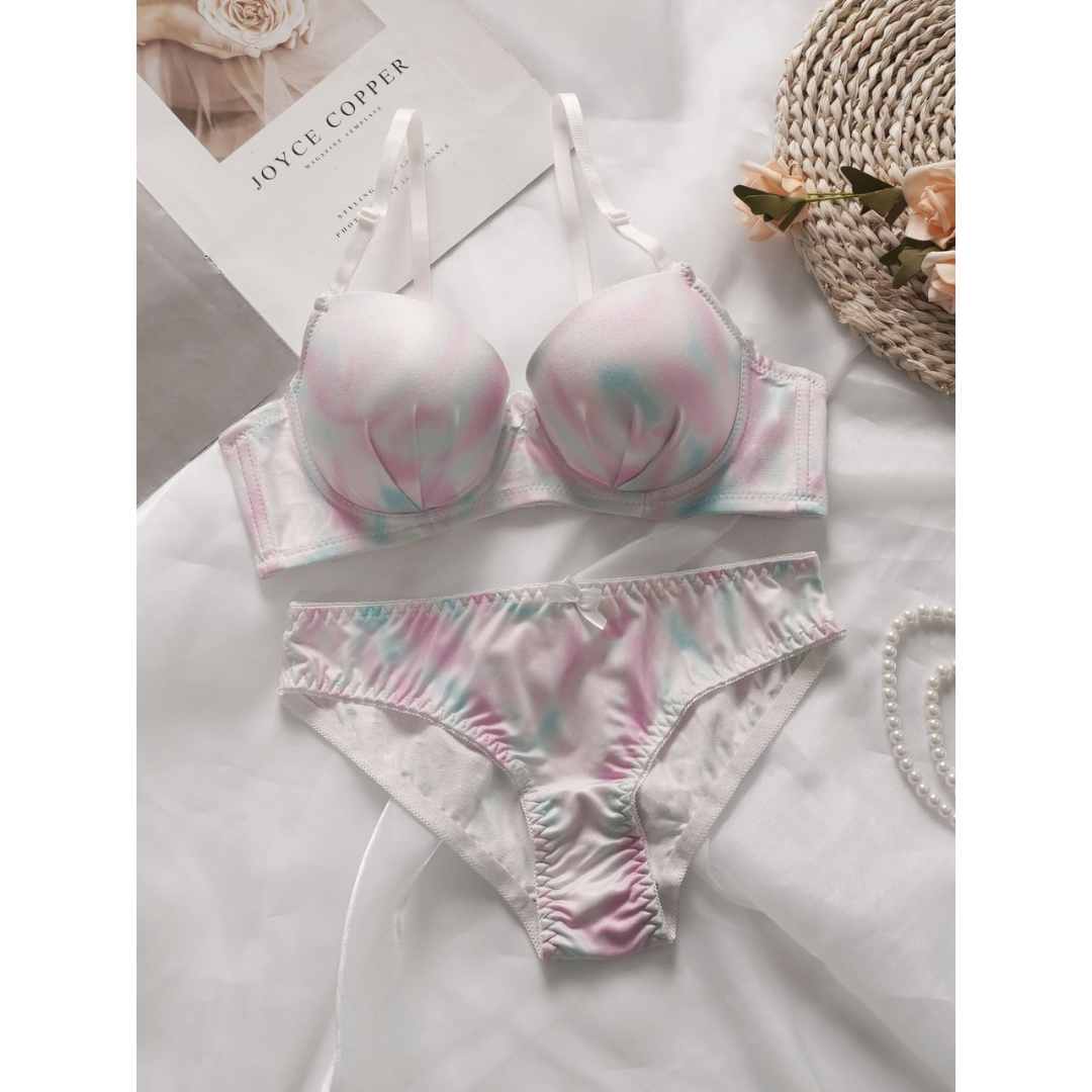 Pleasing Strings Women Floral Print Wired Push-Up Bra & Panty Set