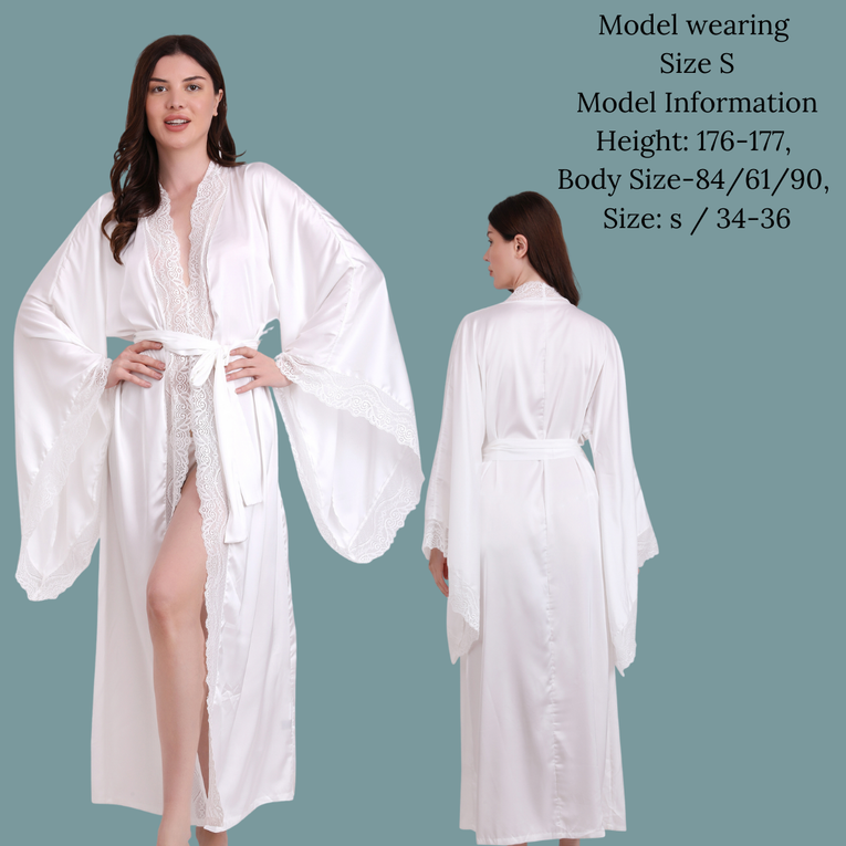 Women 1pc Slight Stretch Long Robe