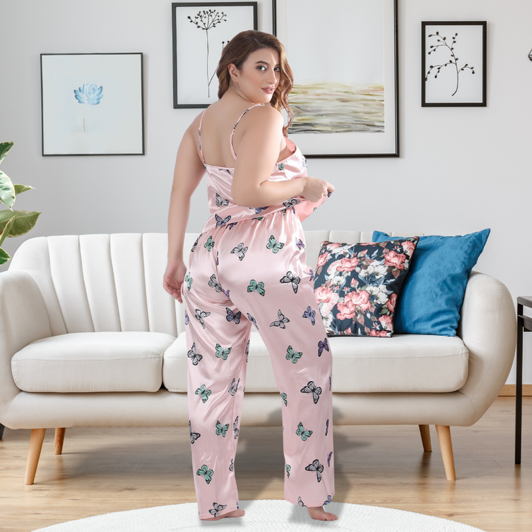 Pleasing Strings Butterfly Printed Cami Top and Long Pyjama Set