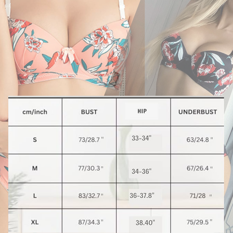 Pleasing Strings Women Floral Print Wired Push-Up Bra & Panty Set